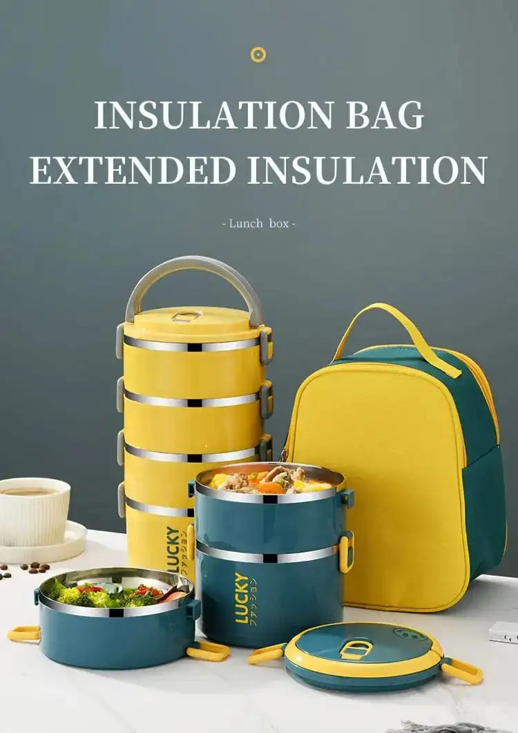 Marmita Térmica em Aço Inoxidável - Com Bolsa e Talheres - Ideal para Trabalho