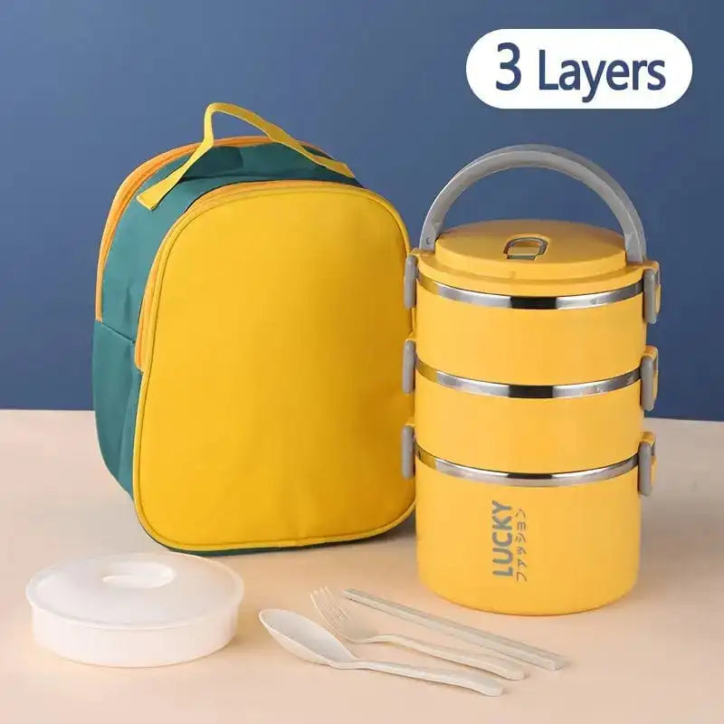 Marmita Térmica em Aço Inoxidável - Com Bolsa e Talheres - Ideal para Trabalho
