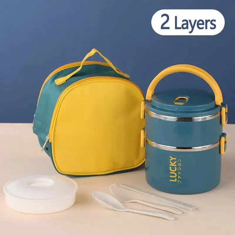 Marmita Térmica em Aço Inoxidável - Com Bolsa e Talheres - Ideal para Trabalho