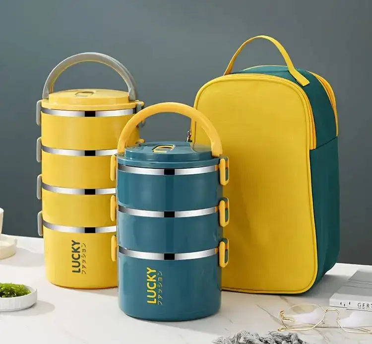 Marmita Térmica em Aço Inoxidável - Com Bolsa e Talheres - Ideal para Trabalho
