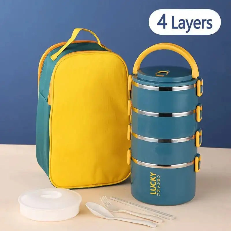 Marmita Térmica em Aço Inoxidável - Com Bolsa e Talheres - Ideal para Trabalho