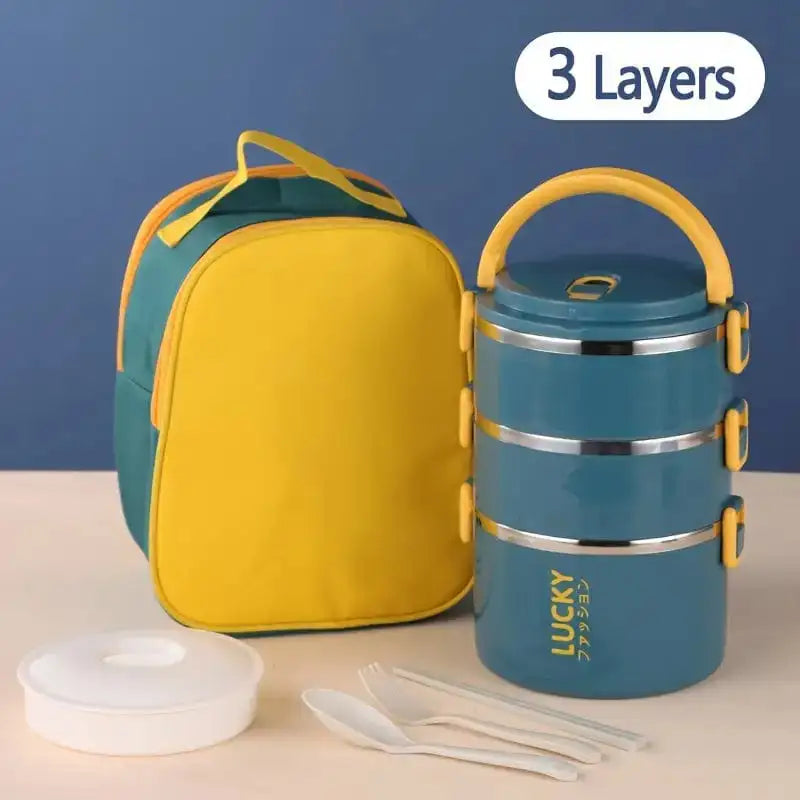 Marmita Térmica em Aço Inoxidável - Com Bolsa e Talheres - Ideal para Trabalho