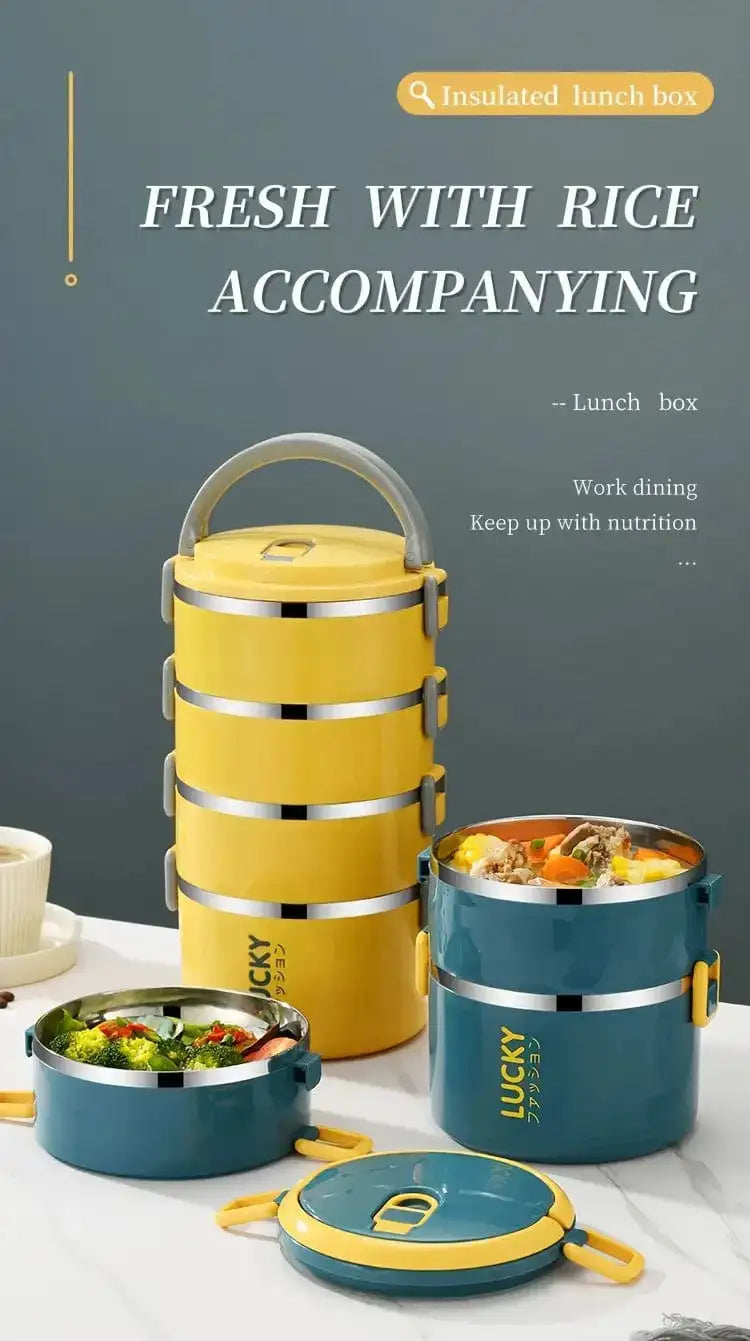 Marmita Térmica em Aço Inoxidável - Com Bolsa e Talheres - Ideal para Trabalho