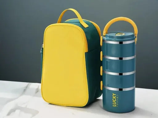 Marmita Térmica em Aço Inoxidável - Com Bolsa e Talheres - Ideal para Trabalho
