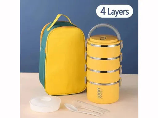 Marmita Térmica em Aço Inoxidável - Com Bolsa e Talheres - Ideal para Trabalho